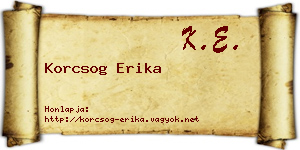 Korcsog Erika névjegykártya